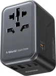 Momax Universal Travel Adapter 70w Gan, 3 Usb-c Pd & 2 Usb-a Qc, International P. Fixed Price $60.73.