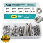 Guoyomm M5 Hex Socket Cap Screws Bolts, Stainless Steel 304, 80pcs. Fixed Price $20.00.