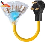 30 Amp To 110v 20 Rv Distribution Adapter,nema Tt-30p Male 3x 5-20r/15r F. Fixed Price $26.99.