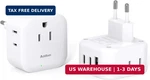 2 Pack European Travel Plug Adapter, Us To Europe Adapter With 3 Outlets. Fixed Price $14.83.