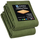 Zuperia Heavy Duty Canvas Tarp (8' X 10' Ft - Pack Of 2) With Rustproof Gromm.... Fixed Price $79.86.
