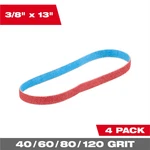 48-80-7080milwaukee Tool 3/8 Inch X 13 80 Grit Bandfile Belts 4 Pack. Fixed Price $24.97.