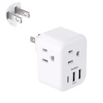 Addtam Us To Japan Plug Adapter, 2 Prong 3 Outlet Adapter With White. Fixed Price $12.77.