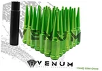 24 Pc Powder Coated Candy Lime Green Spike Lug Nuts M14x1.5 4.5 Inch Tall. Fixed Price $150.05.