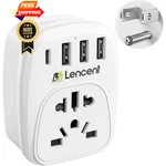 Lencent World To Us Plug Adapter With 3 Usb & 1 Pd Type-c Quick Fast White. Fixed Price $28.98.