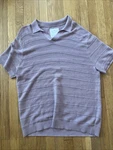 Hollister Knit Polo Mens Xl Mauve Cable Textured Short Sleeve Sweater Shirt. Fixed Price $12.00.