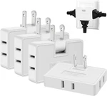3 Way Flat Wall Outlet Extender Adapter- 4 Pack 180 Degrees Rotatable Plug. Fixed Price $11.99.
