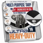10x12 Ultra Heavy Duty Tarp, Extra Thick 16 Mil, Uv Resistant, Grommets Every.... Fixed Price $37.56.