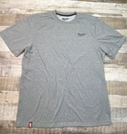 Milwaukee Hybrid Work Tee Freeflex Gray Mens Large Short Sleeve Summer. Fixed Price $12.99.