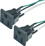2pcs 3 Pins Us Power Socket Plug Sta02 With 18awg, Black 18awg Wire. Fixed Price $10.52.