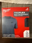 Milwaukee Freeflex , Hybrid Work T-shirt - Short-sleeve Blue Large,. Fixed Price $18.50.