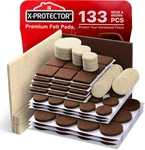 X-protector Felt Furniture Pads 133pcs Floor Protectors Brown Beige. Fixed Price $19.99.