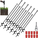 Lasnten 12 Pcs 30 Inch Heavy Duty Ground Anchor Spiral Blade Earth Kit.... Fixed Price $153.09.