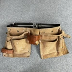 Mcguire-nicholas Heavy Suede Cowhide Tool Belt W/ Pouches Dm-499-4 Workwear 1932. Fixed Price $21.00.