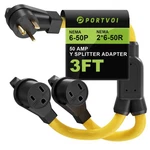 Portvoi 50 Amp Welder Splitter Adapter Cord, 3 Prong 250v Nema 650 Male Plug .... Fixed Price $86.04.