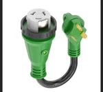 30 Amp To 50 Rv Adapter With Locking Connector Trailer Dogbone Power Cord. Fixed Price $13.99.