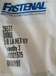 3pc Hex Key Allen Wrench 3/8 Long Arm- Fastenal Industrial. Fixed Price $12.99.