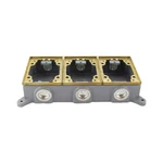 Hubbell Systems B4314 Cast Iron 3-gang Shallow Floor Box With Brass Collar. Fixed Price $295.00.