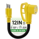 Rv 30 Amp To 110 Adapter 12 Inch Heavy Duty 10/3 Gauge Black Electric 5-15p Nema. Fixed Price $35.99.