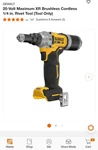 New Dewalt 20v Max Xr 1/4" Rivet Tool Dcf414b. Fixed Price $579.99.