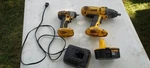 Lot Of 2 Dewalt 3/8" And 1/2" 18v Square Socket Impact Wrench W Battery Charger. Fixed Price $119.00.