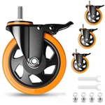5 Inch Caster Wheels, Threaded Stem Casters Set Of 4 Heavy Duty, Swivel Caste.... Fixed Price $46.86.