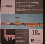 18ft Water Pipe Heating Cable, 126 Watt, Built In Thermostat, 2ft 18/3 Sjtw. Fixed Price $19.99.