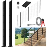 42" Complete Set Stair Cable Railing Post Kits, 2 Pack 33 Drilled Black De. Fixed Price $194.32.