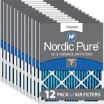 Nordic Pure 12x24x1 (11 1/2 X 23 3/4) Pleated Merv 7 Air Filters 12 Pack. Fixed Price $118.47.