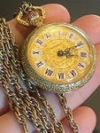 Vtg/antique Gold Fill? Ingersoll Pocket Watch Pendant Necklace Floral Victorian. Fixed Price $104.30.
