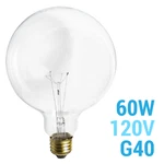 60g40 Globe Light Bulb 120v 60w G40 Medium E26 Base Dimmable Clear. Fixed Price $8.00.
