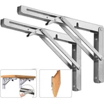 Folding Shelf Brackets Max Load 300 Lb Heavy Duty Stainless Steel Collapsible Wa. Fixed Price $56.17.