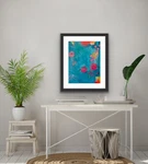 Abstract Art Original Canvas Acrylic Bright Colorful Blue Cheerful Texture #27. Fixed Price $400.00.