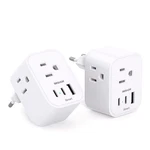 Beshon European Travel Plug Adapter 2-pack, 3 Outlets, Usb C Ports, Type Pow. Fixed Price $21.25.