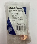 (qty 4) Radnor 64002706 Tweco Style Nozzle, Copper, 5/8 Bore 22-62 For Mig. Fixed Price $19.78.