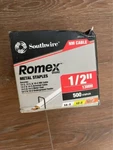 Staples Southwire Sms12-500b, Staple 1/2" Romex Metal 500/b. Fixed Price $7.99.