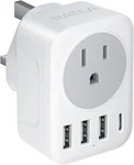 Uk Ireland Travel Plug Adapter, Ratea Type G Power Adaptor With 3 Usb-a, 1 Usb-c. Fixed Price $14.32.