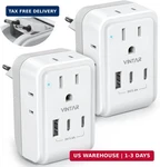 2 Pack European Travel Plug Adapter, Vintar Foldable International Power Adapter. Fixed Price $19.45.