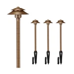 Gardencoin Solid Brass Low Voltage Landscape Pathway Lights (6'' Shade 2-tier.... Fixed Price $192.99.