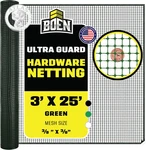 Boen Plastic Mesh Hardware Netting 3' X 25' Green, Tree Guard Barrier From Rabbi. Fixed Price $62.65.