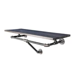 Pipe Decor Boulder 24x12x18 In Black Wood Industrial Wall Shelf W/ Hanging Rod. Fixed Price $34.99.