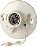 One-piece Glazed Porcelain Outlet Box Mount, Incandescent Lampholder, Pull Chain. Fixed Price $21.99.