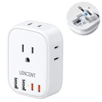 European Travel Plug Adapter, Lencent Us To Europe Type-c Foldable White. Fixed Price $22.99.