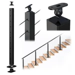 Muzata Aluminum Black Stair Cable Railing Post 36'', Black,golden. Fixed Price $117.17.
