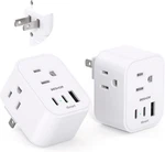 2 Pack Us To Japan Plug Adapter, Type A Travel Power With 3 Outlets, Usb. Fixed Price $19.76.