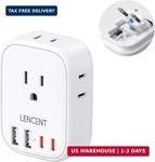 European Travel Plug Adapter, Lencent Us To Europe Type-c Foldable Power Wi. Fixed Price $15.81.