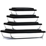 Nestl 8pc Glass Baking Dishes & Food Storage Containers W/ Lids, Oven Safe. Fixed Price $56.80.
