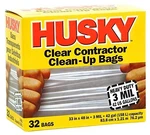 Husky Heavy Duty Clean-up Trash Bag, Polyethylene Resin, 42 Gal, 45-1/8 In L .... Fixed Price $48.92.