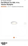Flat Diffuser For Odl 14 In. Tubular Skylights. Fixed Price $49.99.