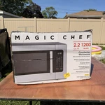 Magic Chef 2.2-cu. Ft. 1200w Countertop Microwave Sensor Cook Mc2211ms. Fixed Price $109.99.
